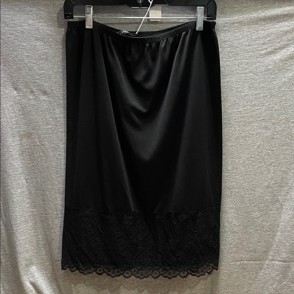 Elegant Black Lace Trim Slip